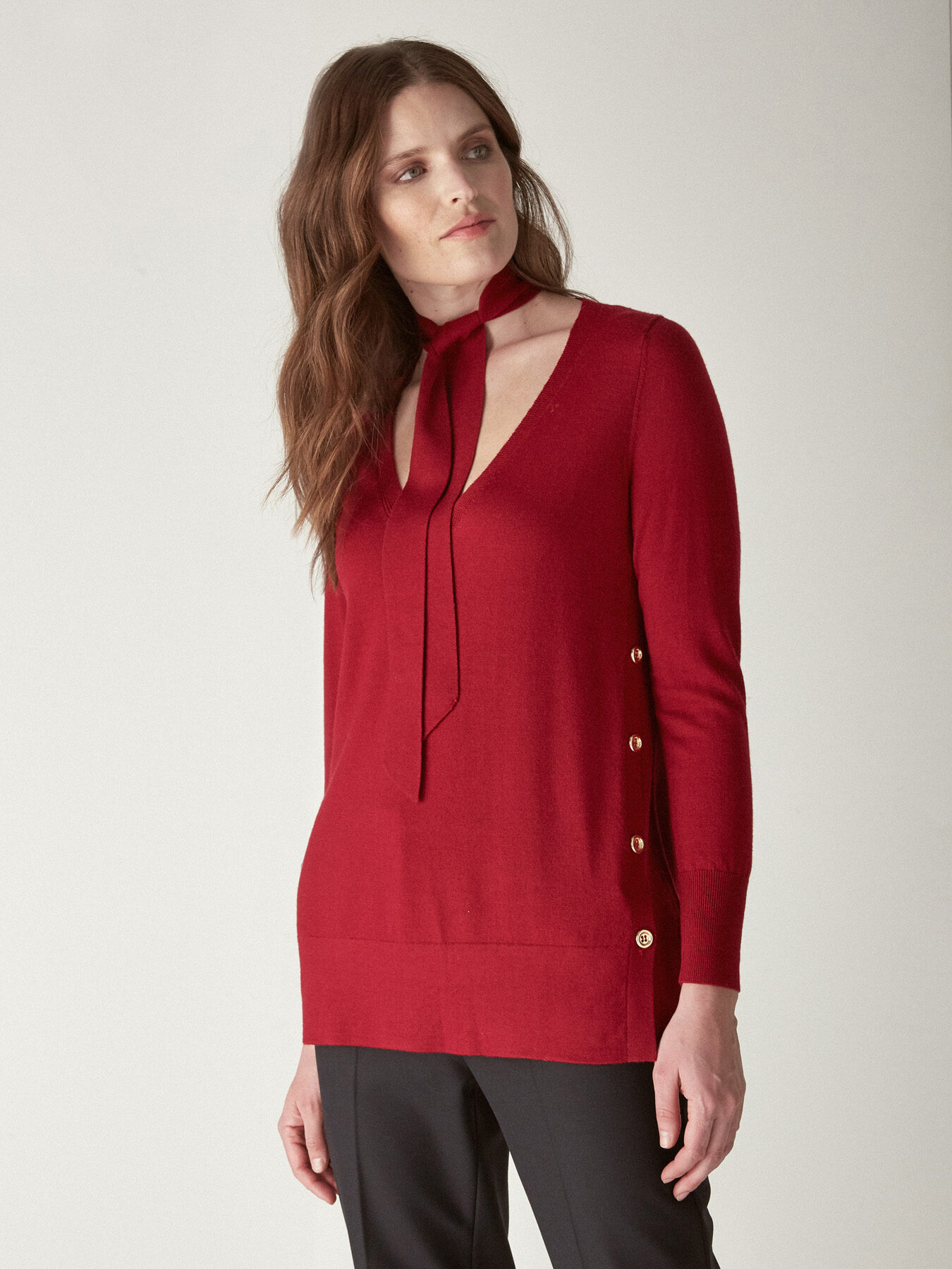 MAGLIA "V" IN PURA LANA image number 2