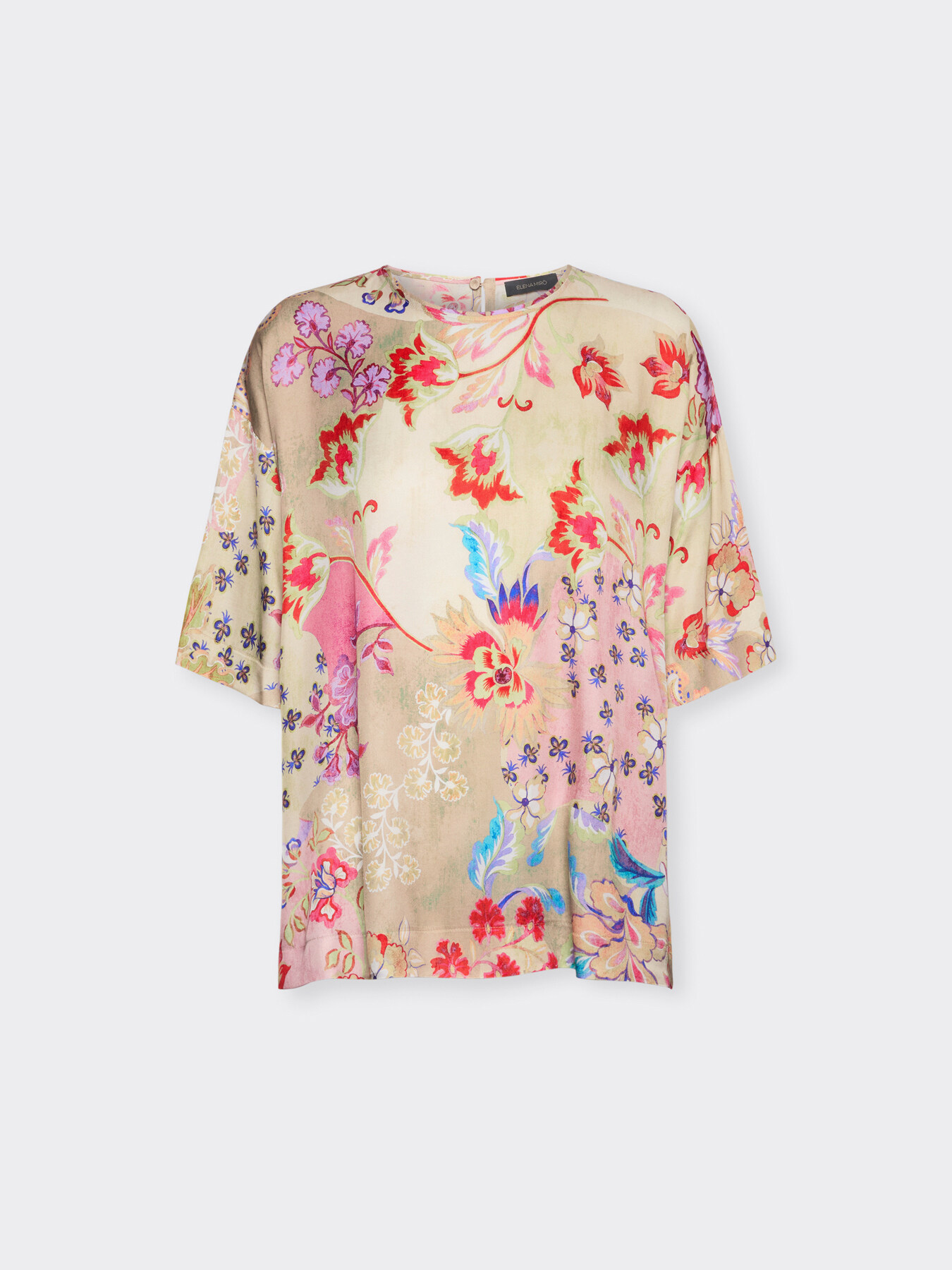 Blusa estampada en sarga de viscosa image number 4