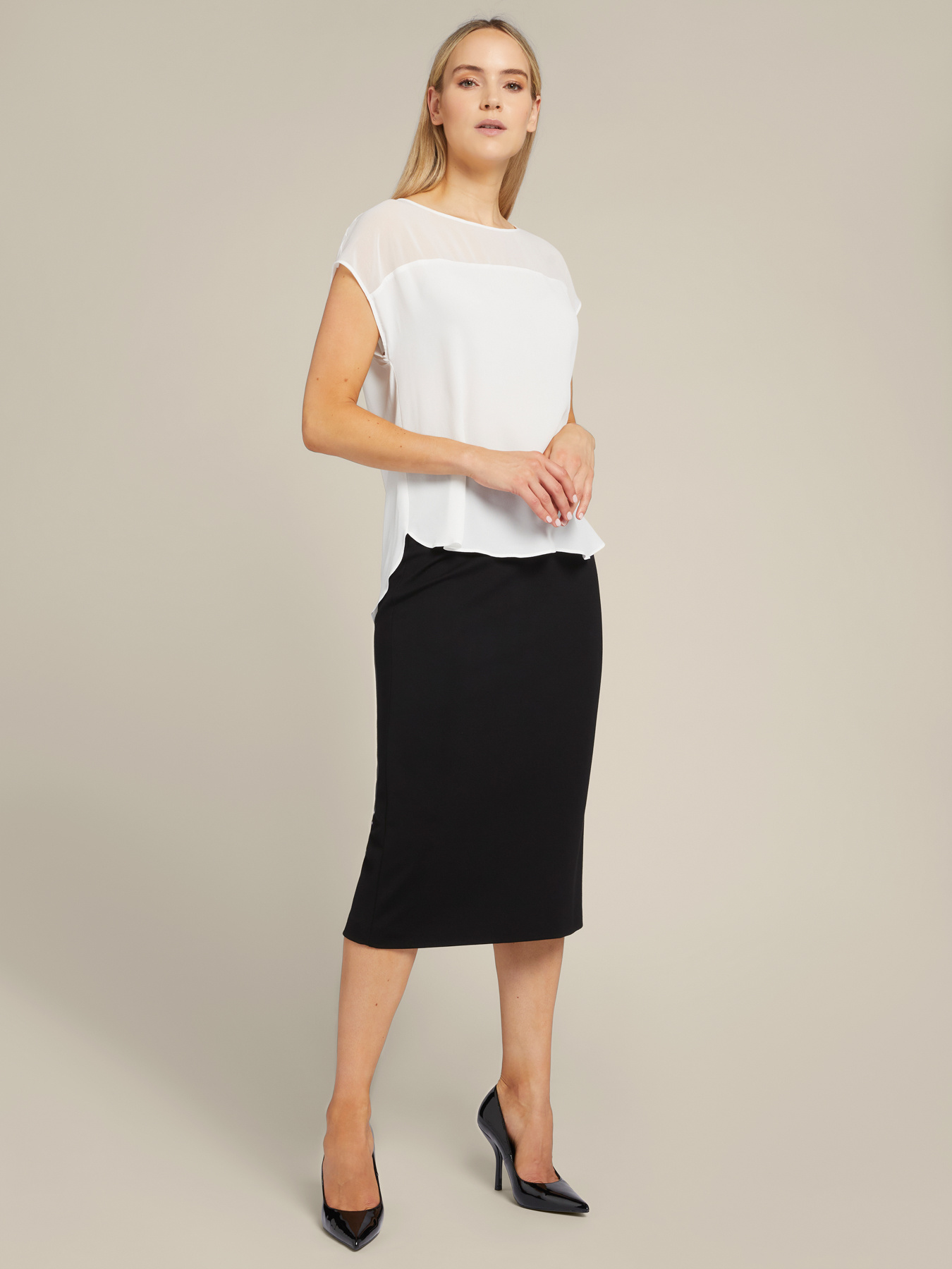 Top in due tessuti image number 1