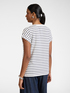 Striped cotton T-shirt with embroidery image number 1