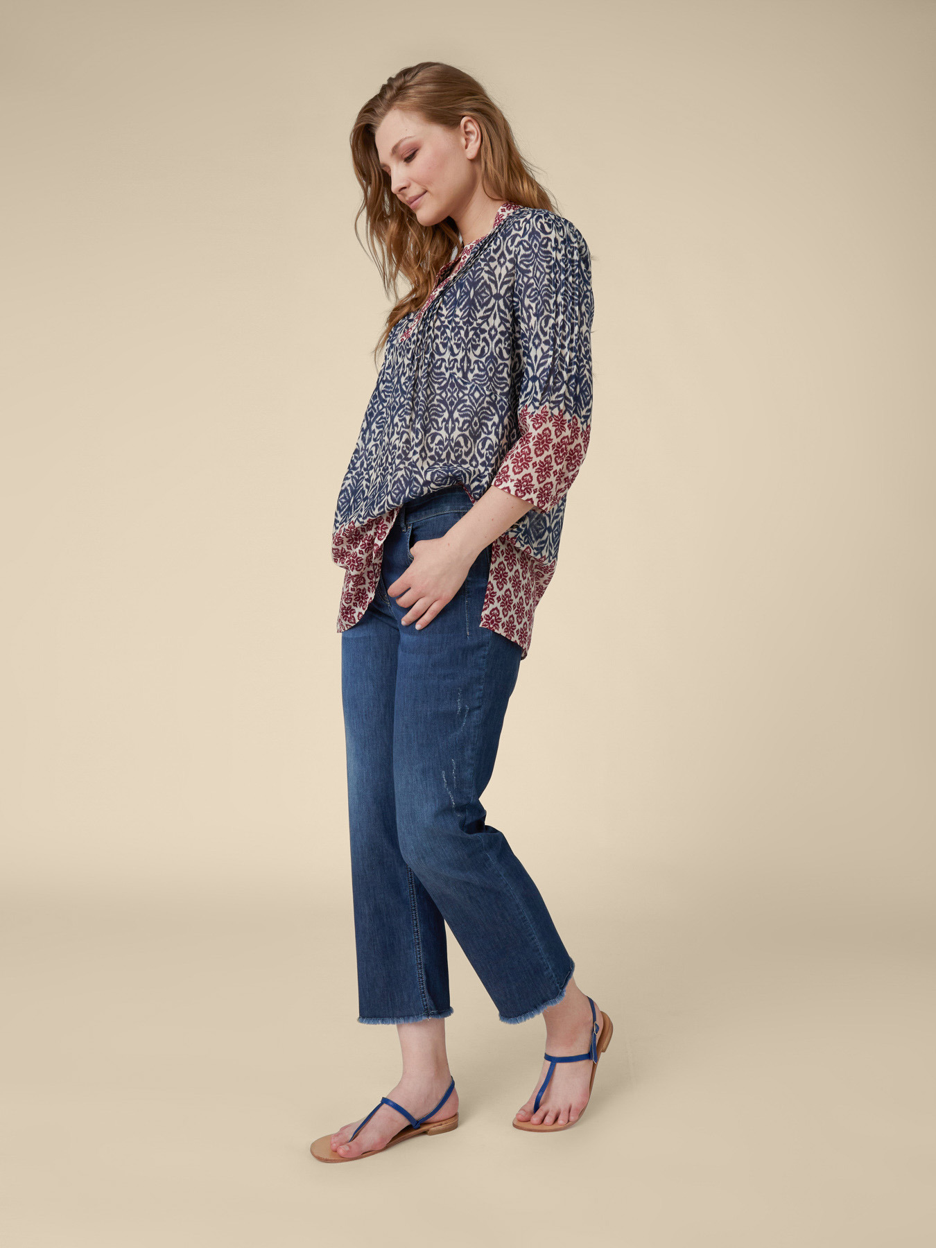 BLOUSE EN VOILE DE COTON IMPRIM&Eacute; image number 2