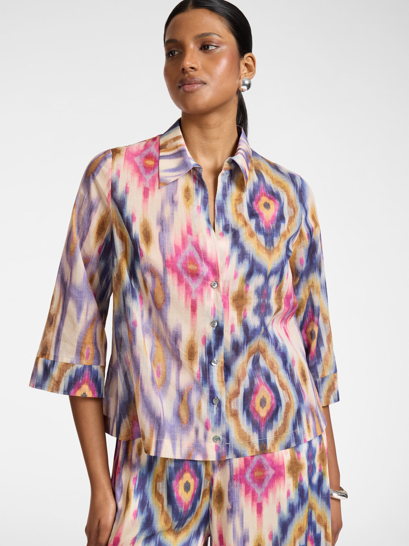 Printed cotton muslin shirt image number 0