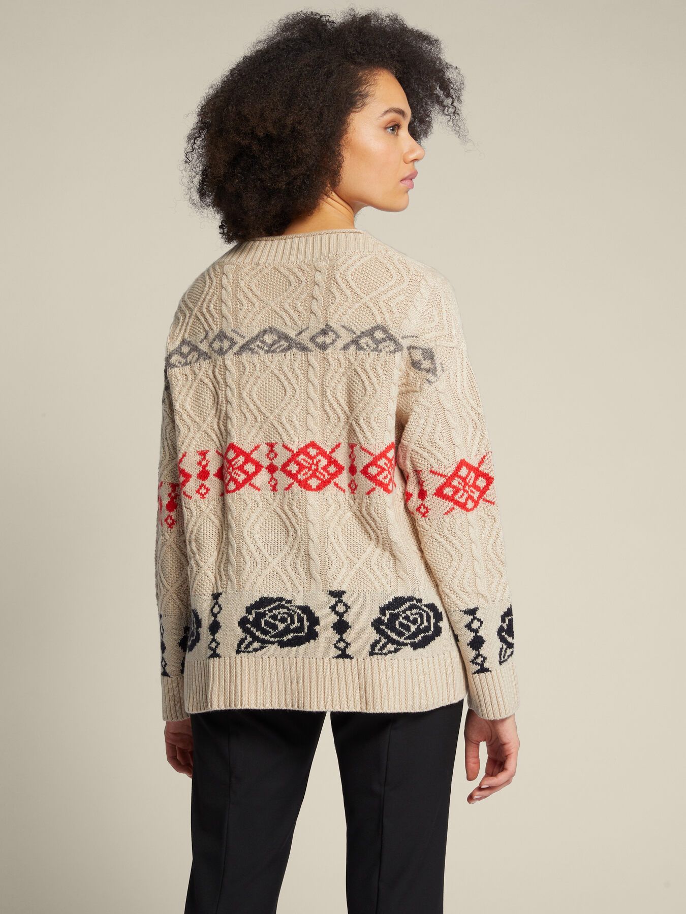 Cashmere blend jacquard sweater image number 2