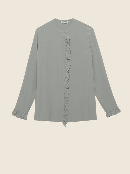 Elenamiro&nbsp;: Chemise avec volant Vert_1