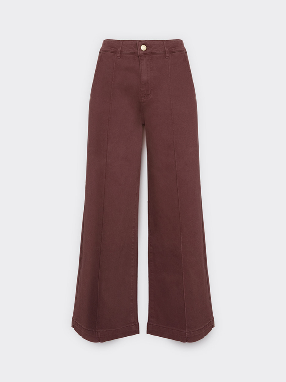 Pantalones palazzo cropped de talle alto