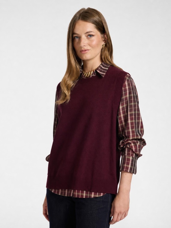 Gilet in lana con spacchi laterali