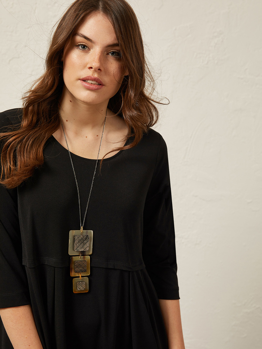 Elenamiro&nbsp;: Sautoir avec pendentifs en r&eacute;sine Marron_1