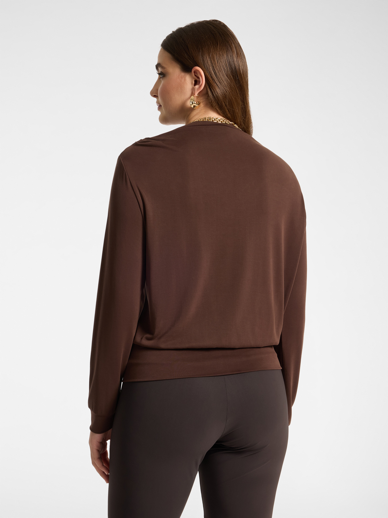Modal-Mix-T-Shirt mit U-Boot-Ausschnitt image number 1
