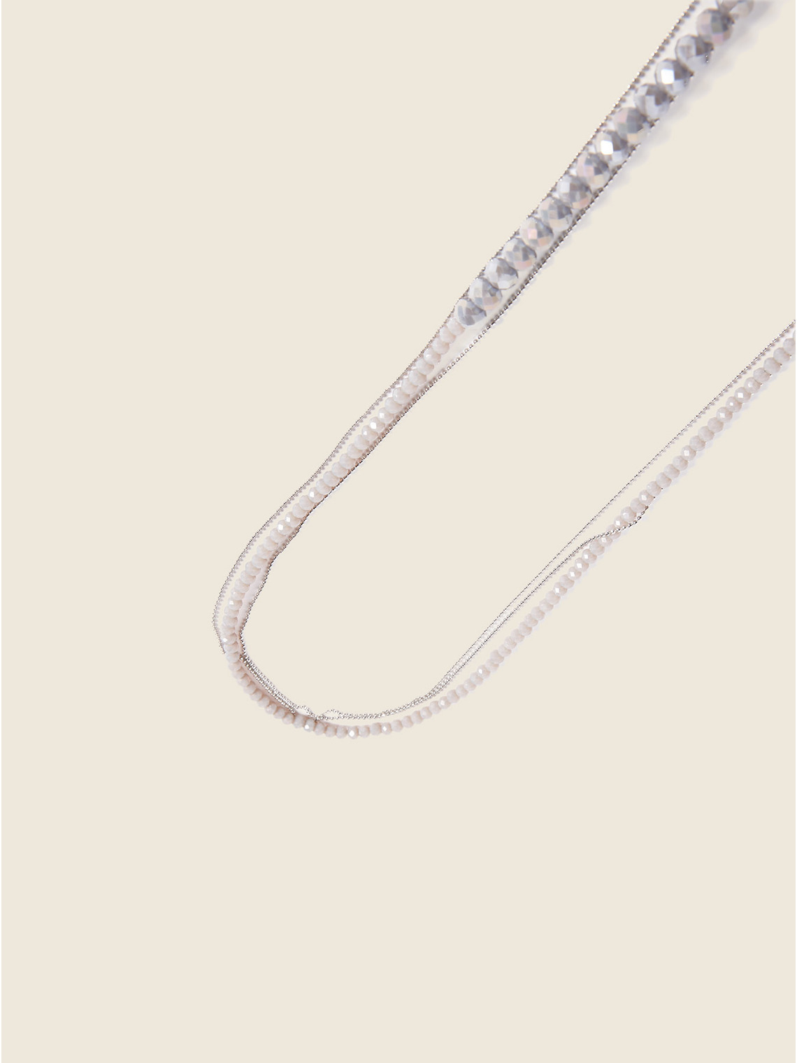 Elenamiro: Colar longo com cristais Cinzento_3