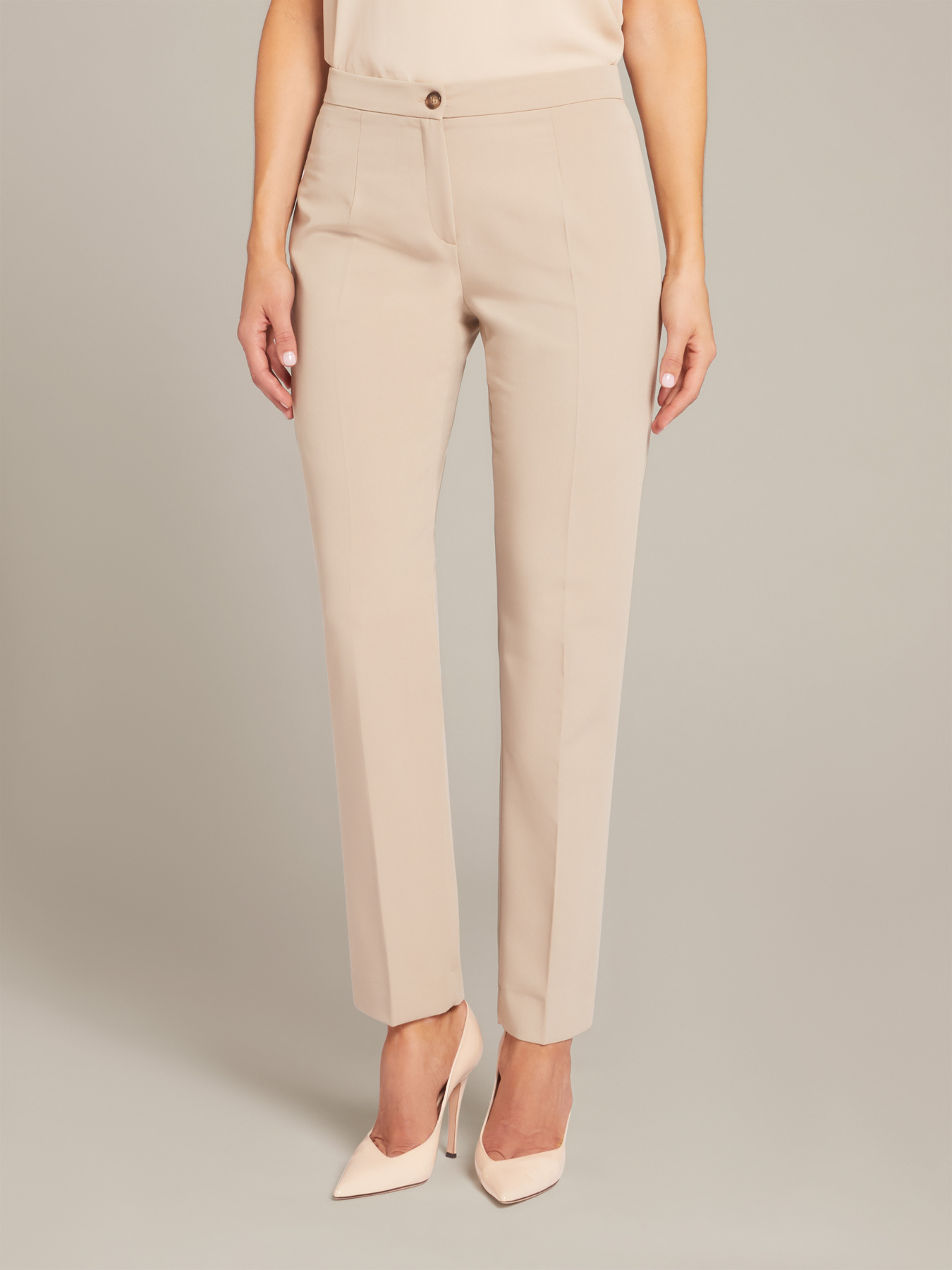 Pantaloni dritti basic in twill bi-stretch image number 1