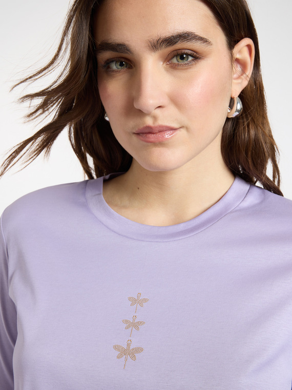 T-Shirt aus Baumwolle mit Libellen