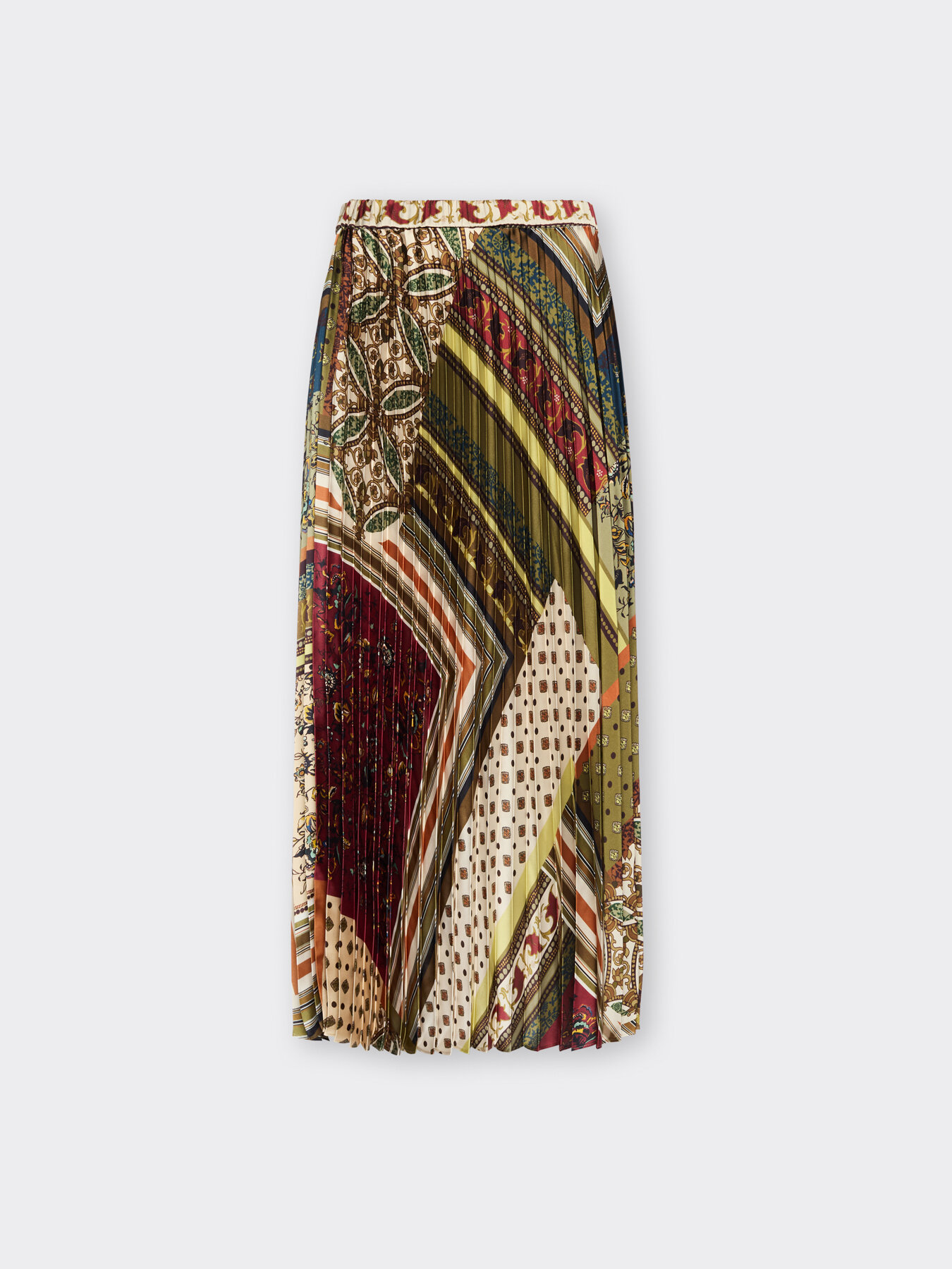 Langer Plisseerock mit Patchwork-Print image number 4