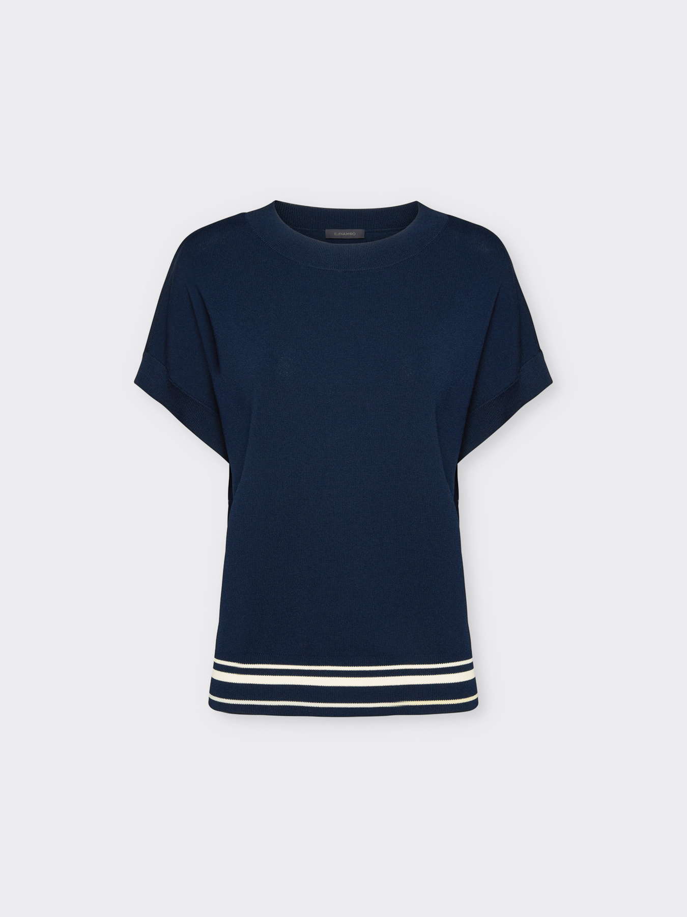 Pull &agrave; manches courtes avec bord &agrave; rayures image number 4