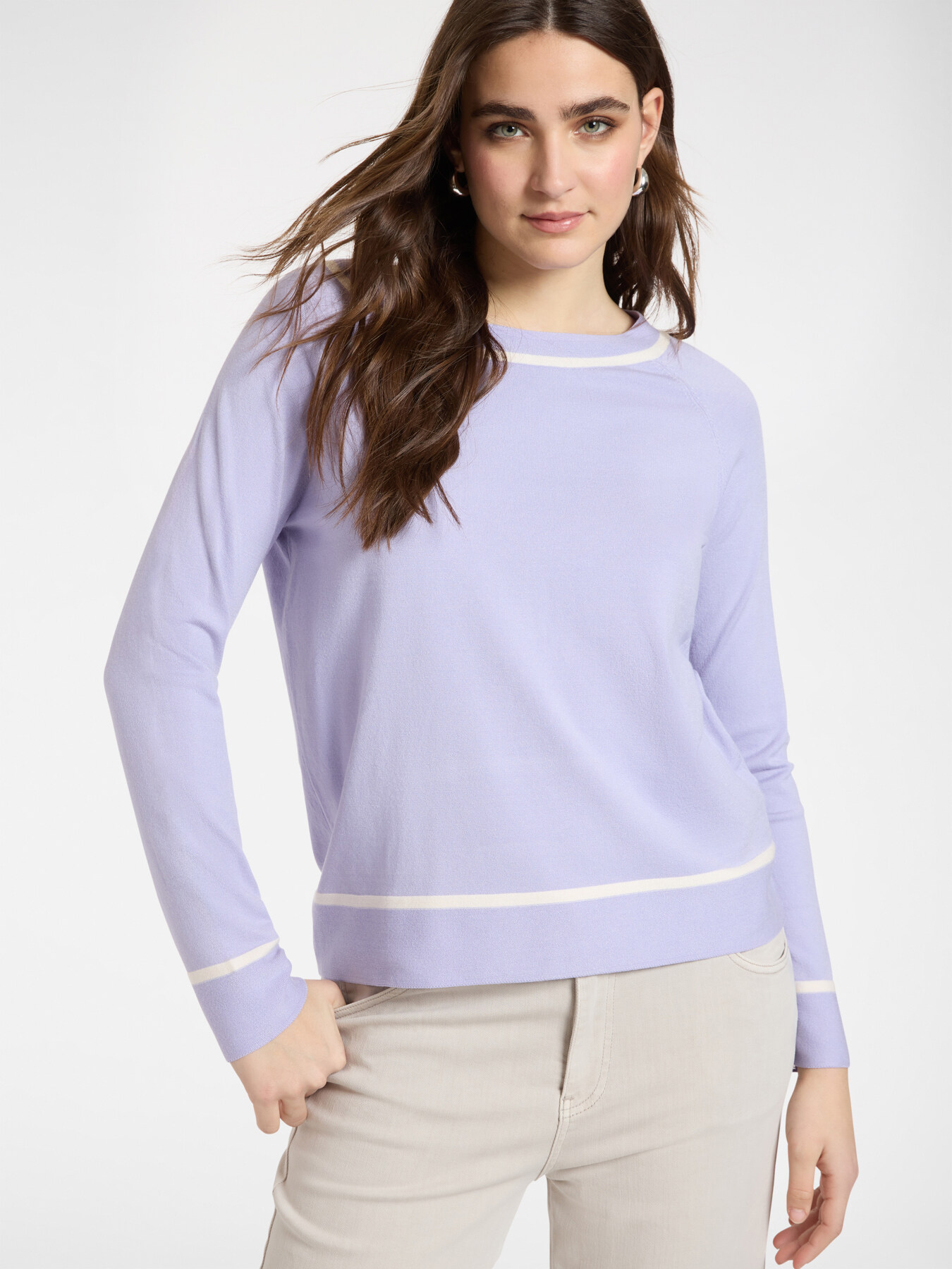 Striped crew neck sweater image number 2