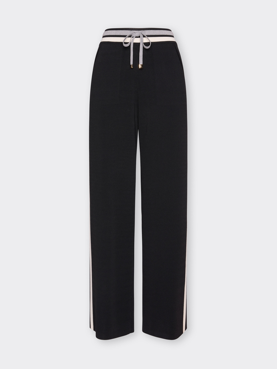 Pantalon palazzo m&eacute;lange viscose