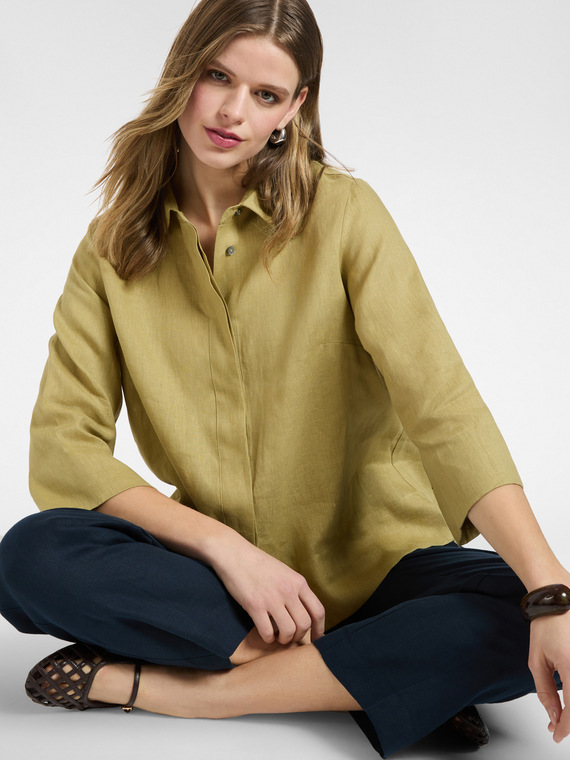 Camisa boxy em linho