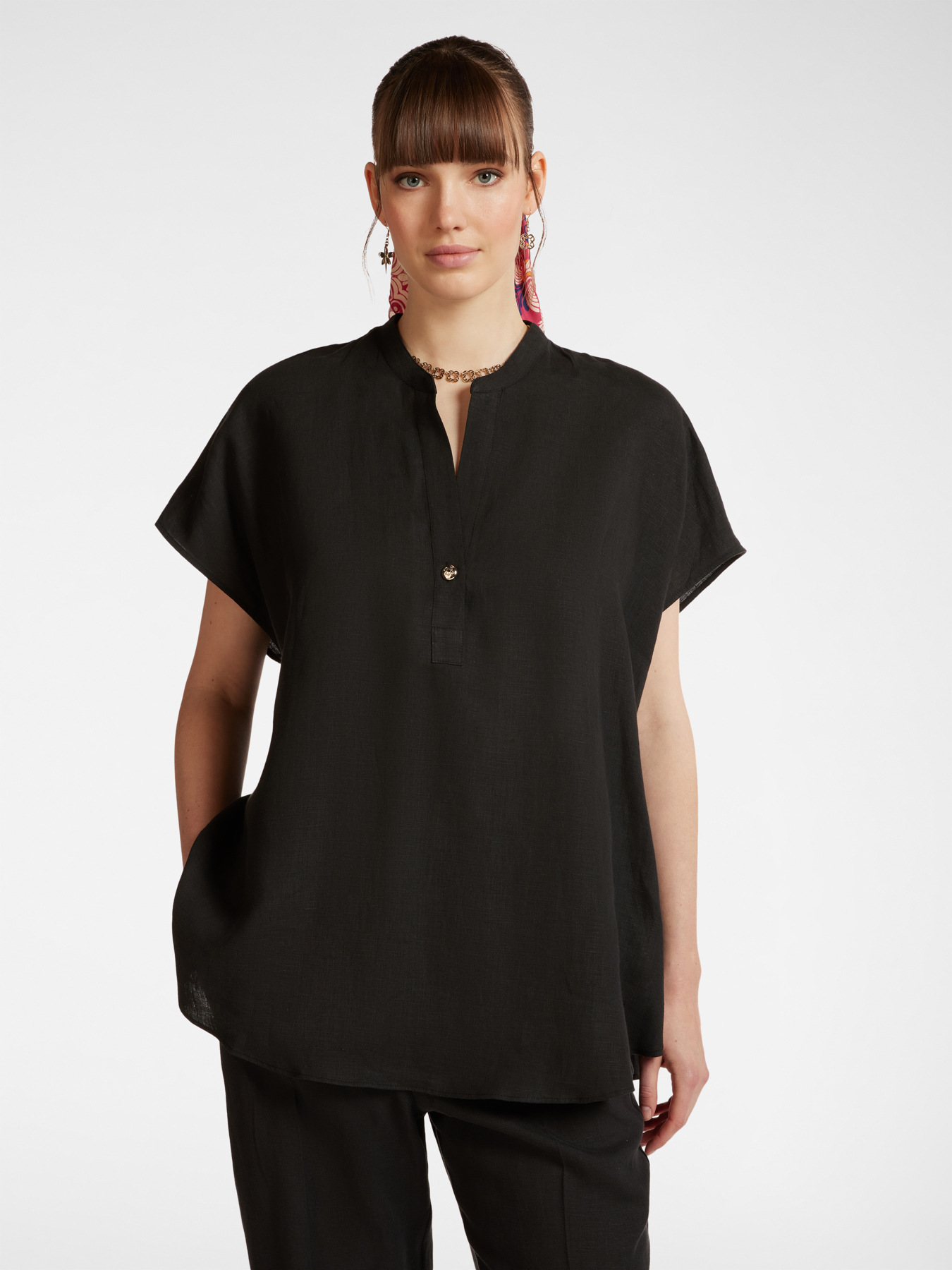 Kimono-Bluse aus Leinen image number 0