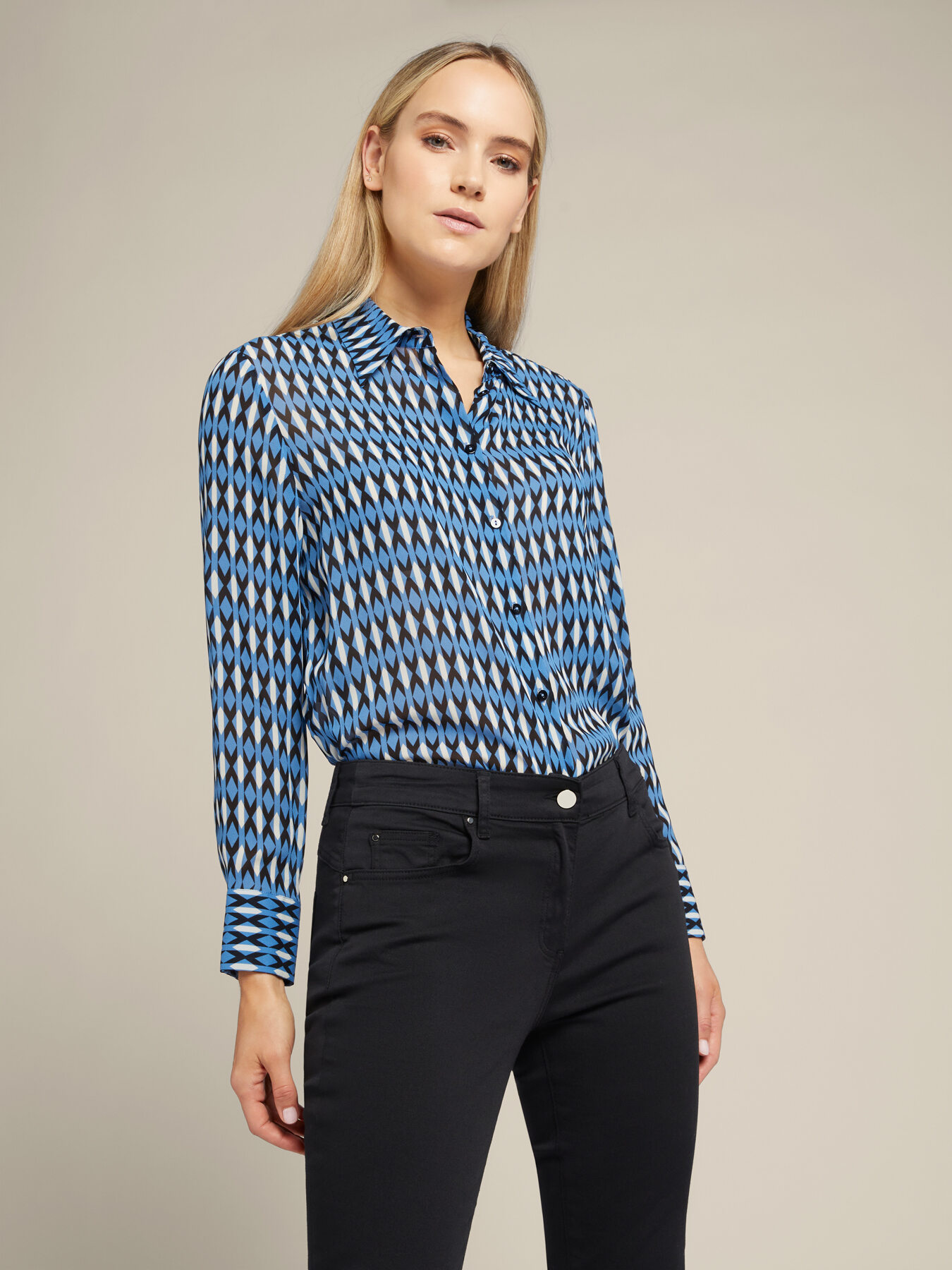 Shirt with geometric print image number 0