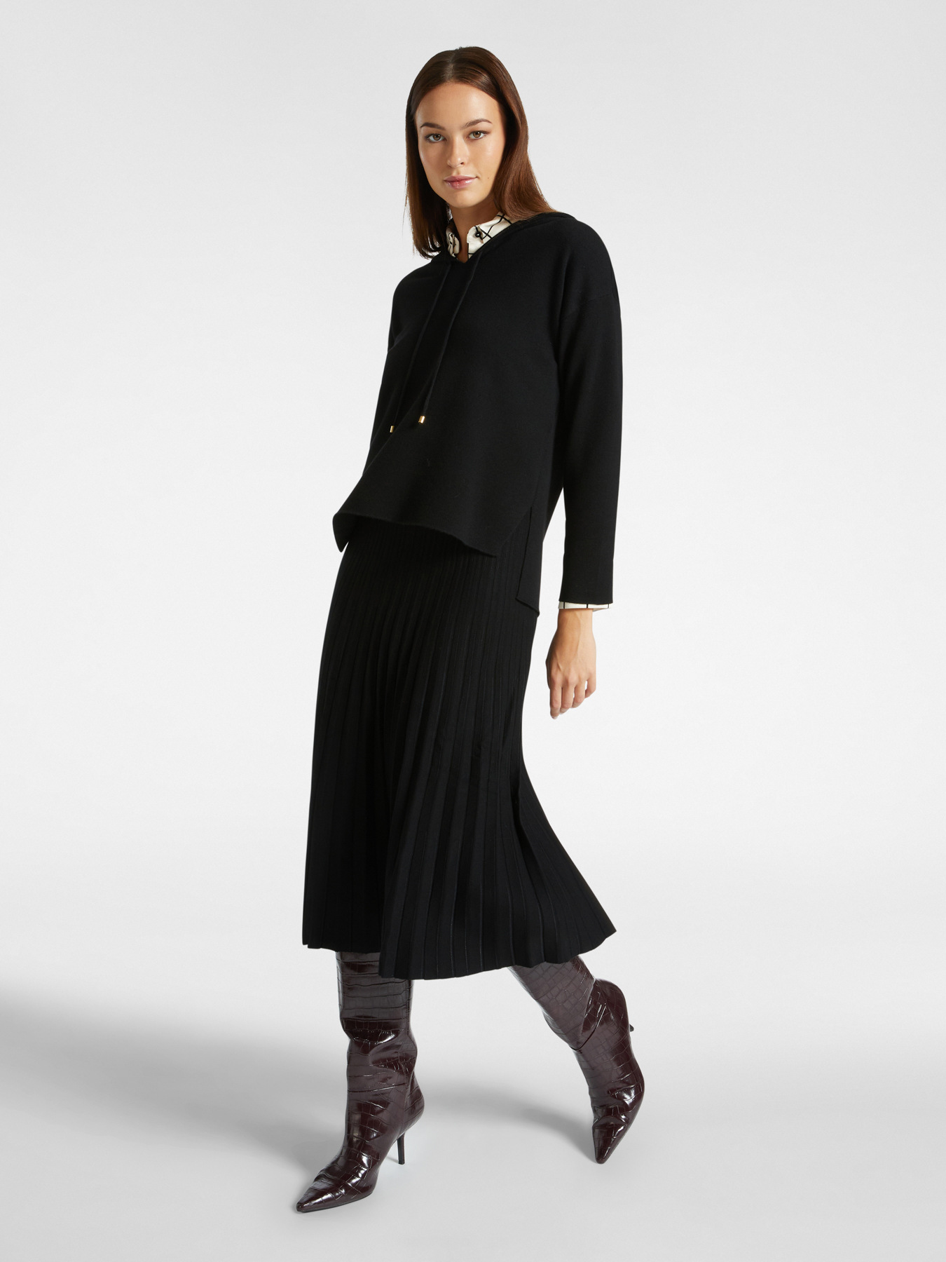 Gonna pliss&eacute; in tricot image number 0