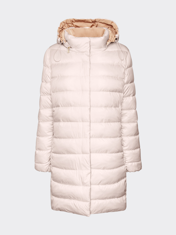 Reversible down jacket in water-repellent nylon