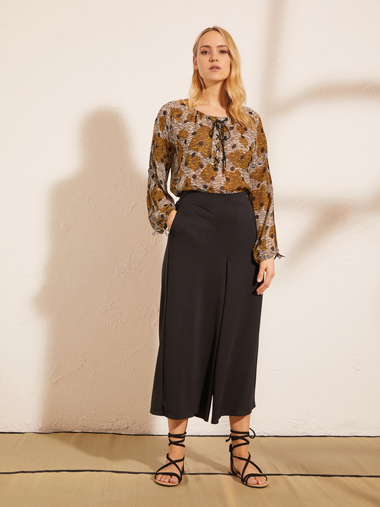 Elenamiro: Cropped-Hose aus Jersey Schwarz_1