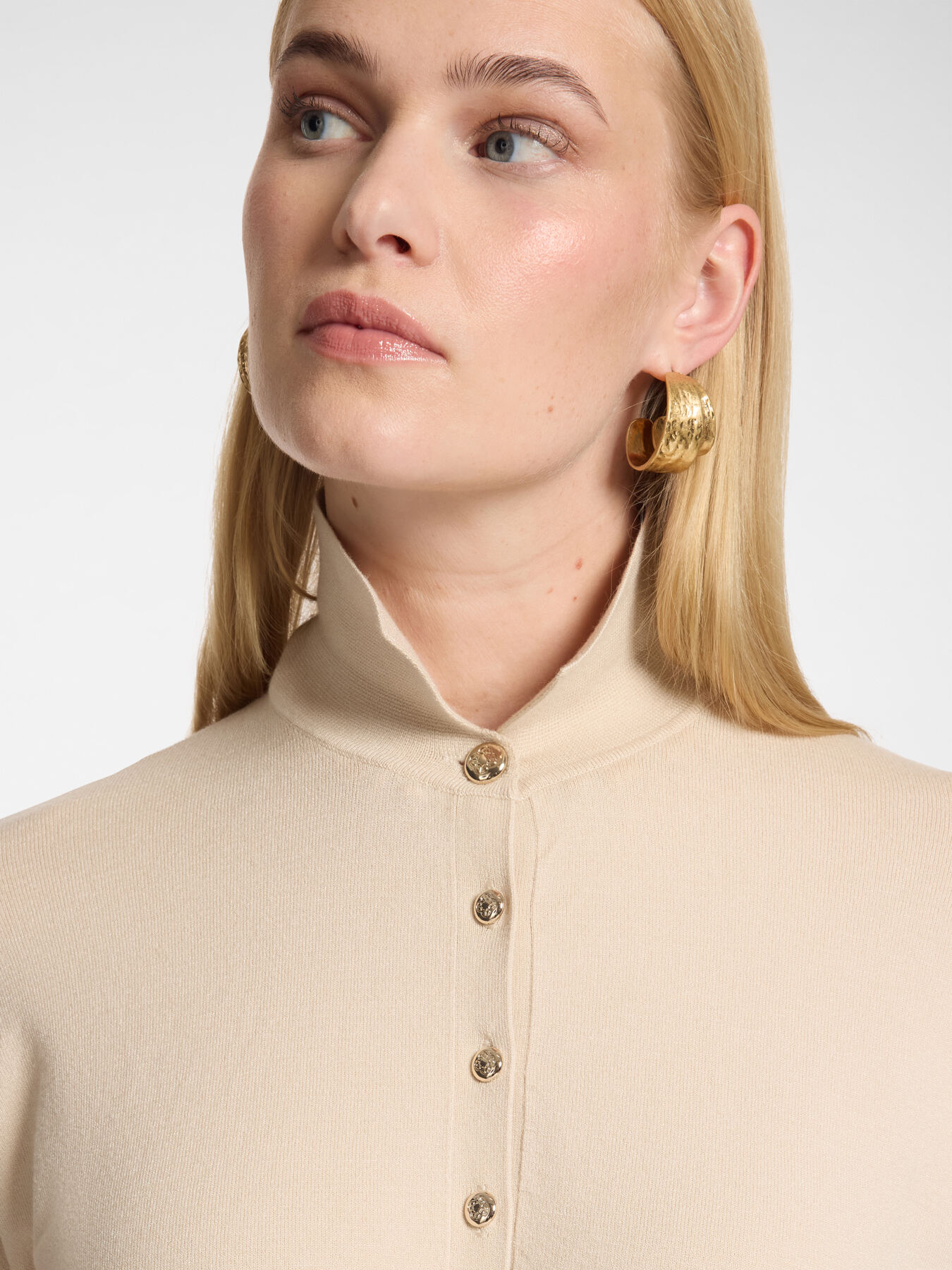 Polo en viscose avec boutons bijoux image number 3
