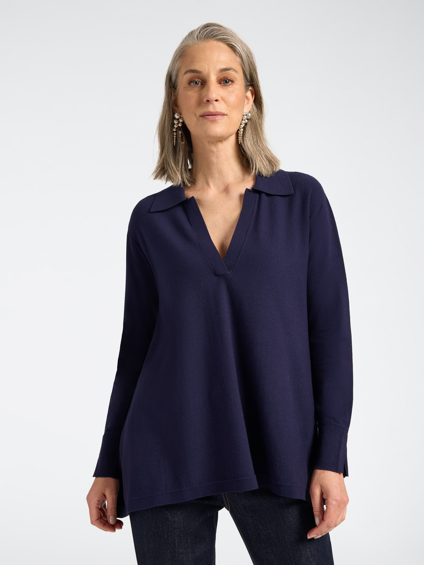 Pull en viscose avec col image number 0