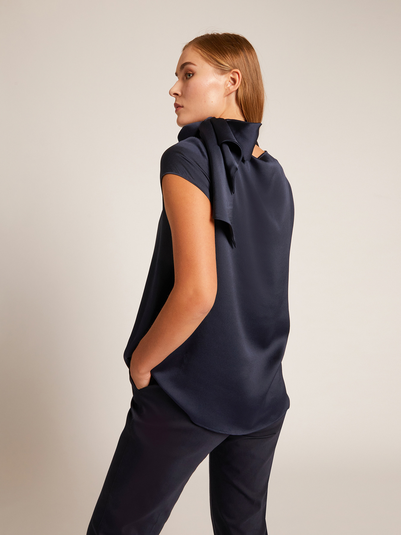 Satin top with sash image number 1