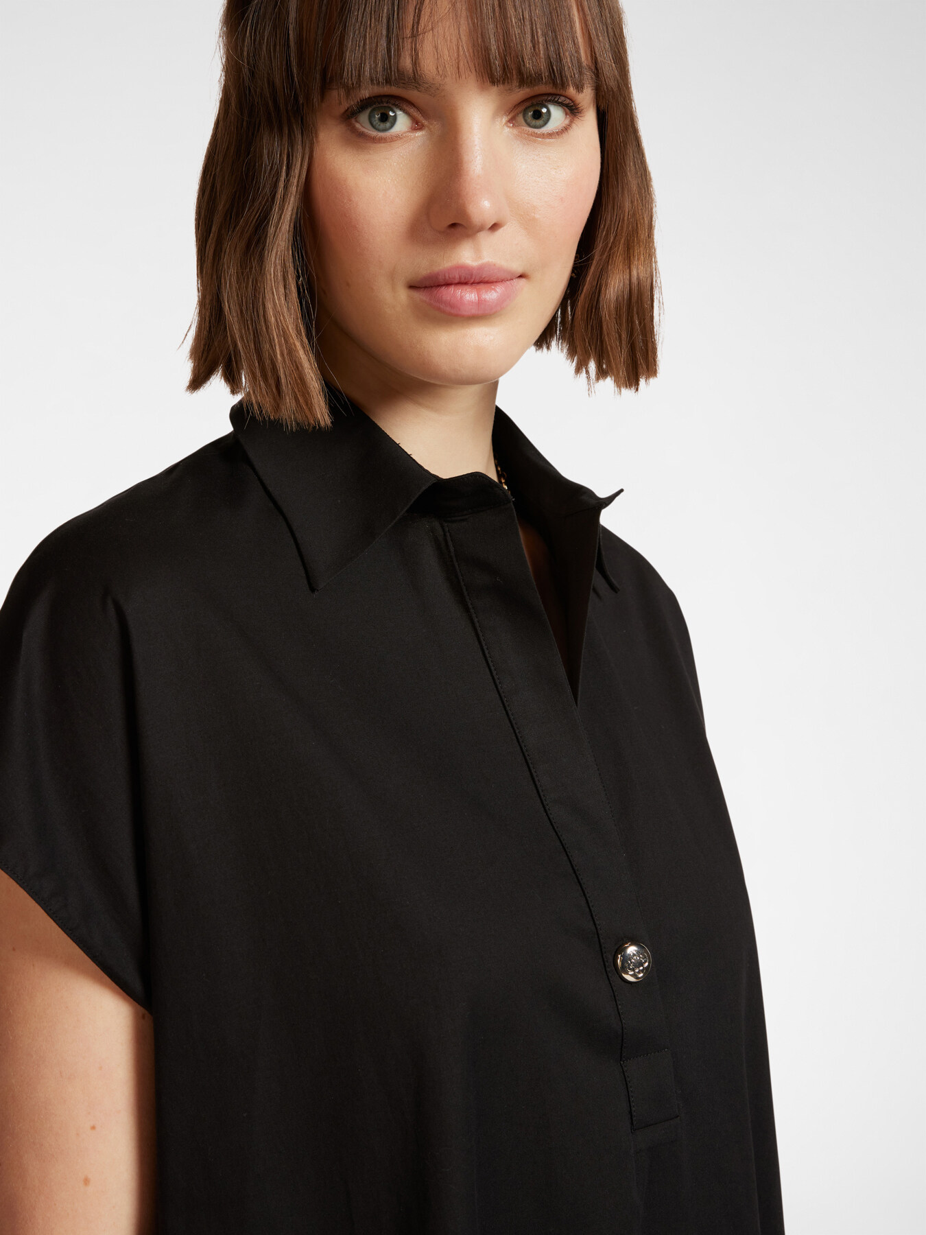 Midi poplin dress image number 3