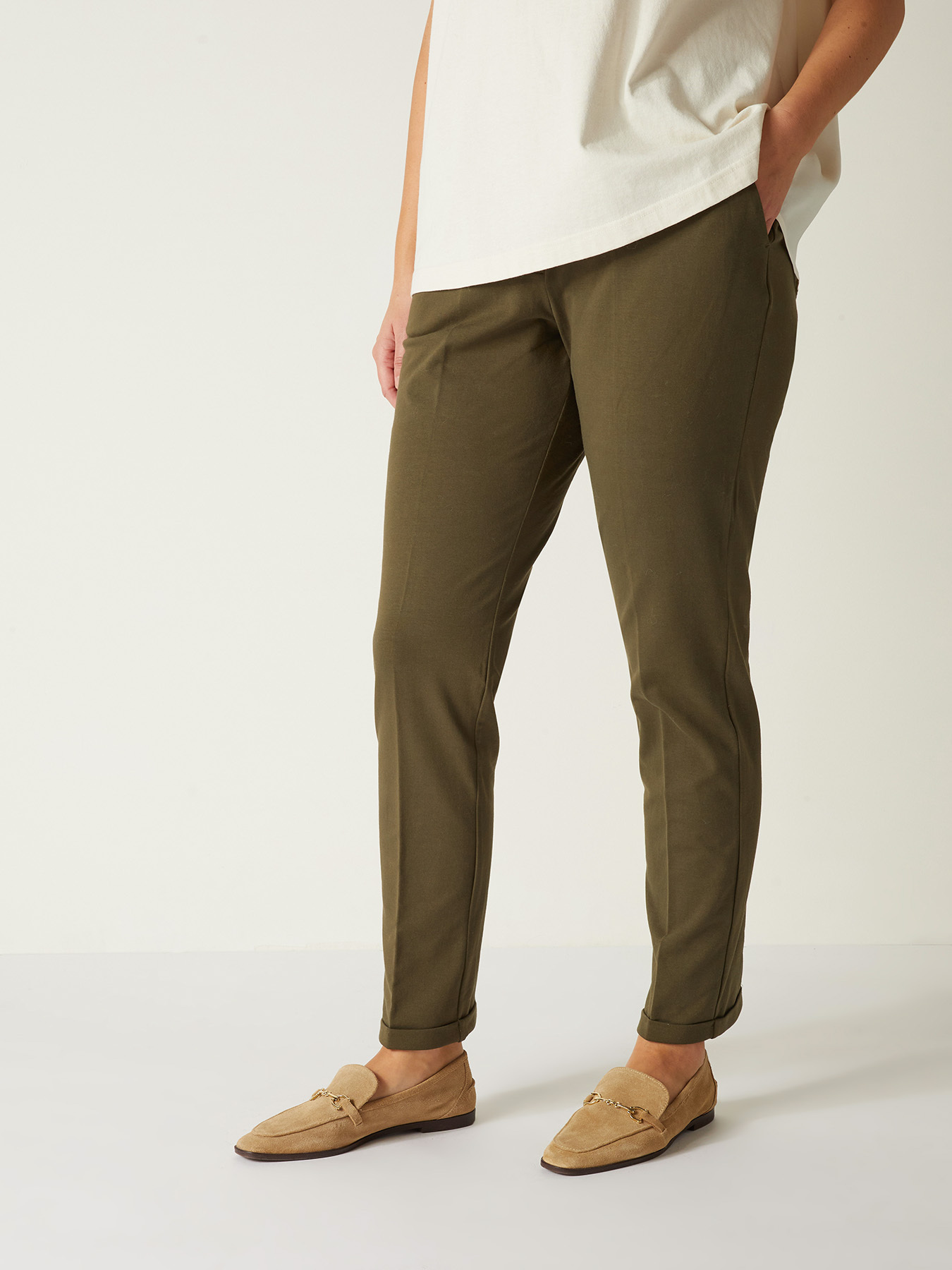 FLEECE FABRIC CHINOS image number 2