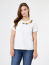 T-shirt com bordado floral em fio image number 2