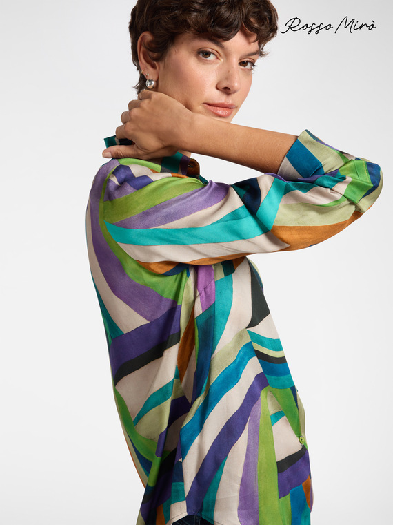 Camicia maschile stampa multicolor