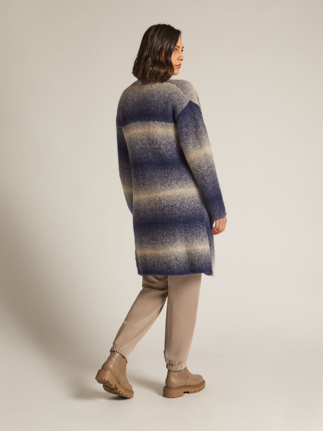 Ombre effect knit coat image number 1