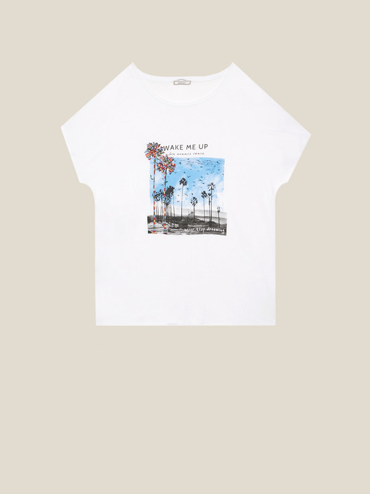 Elenamiro: T-shirt com estampa Branco_1