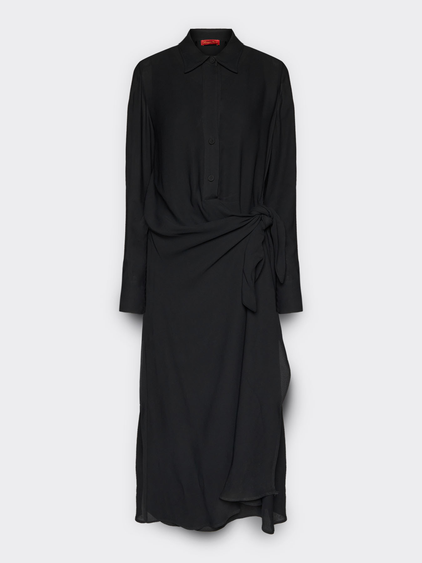Vestido cruzado de georgette image number 4