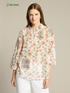 Printed cotton voile blouse image number 0