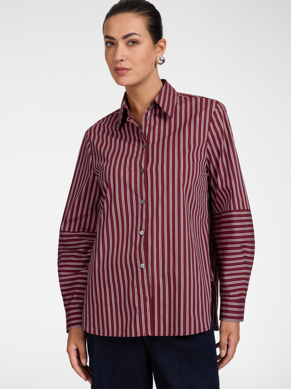 Camicia misto cotone a righe