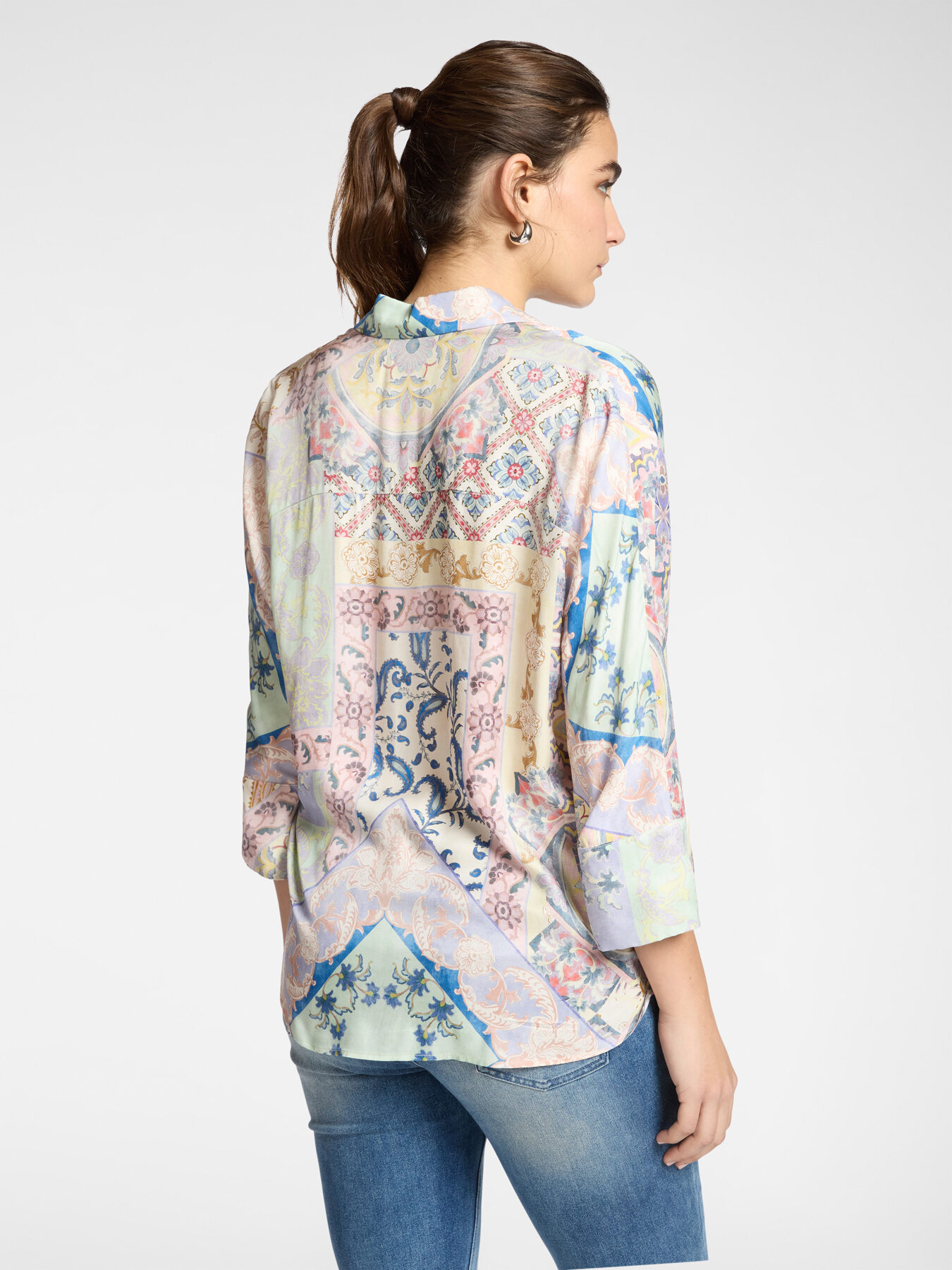 Camisa de viscose estampada image number 1