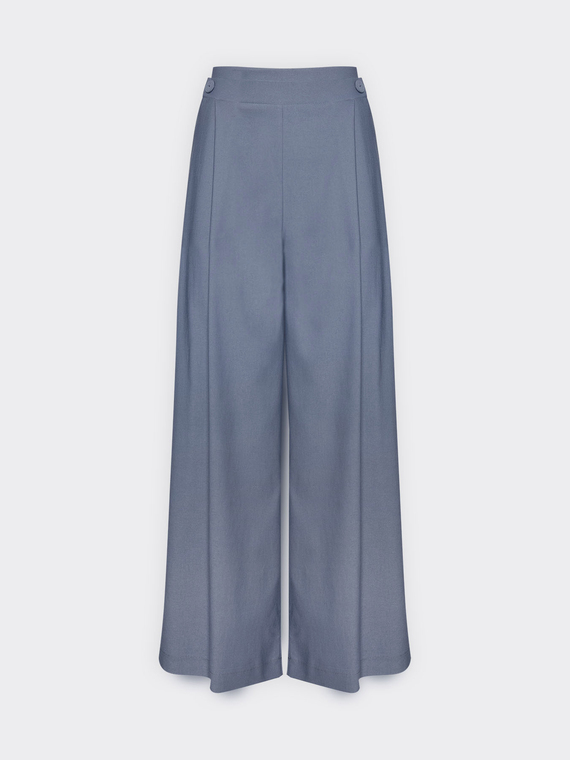 Wide-leg pleated trousers