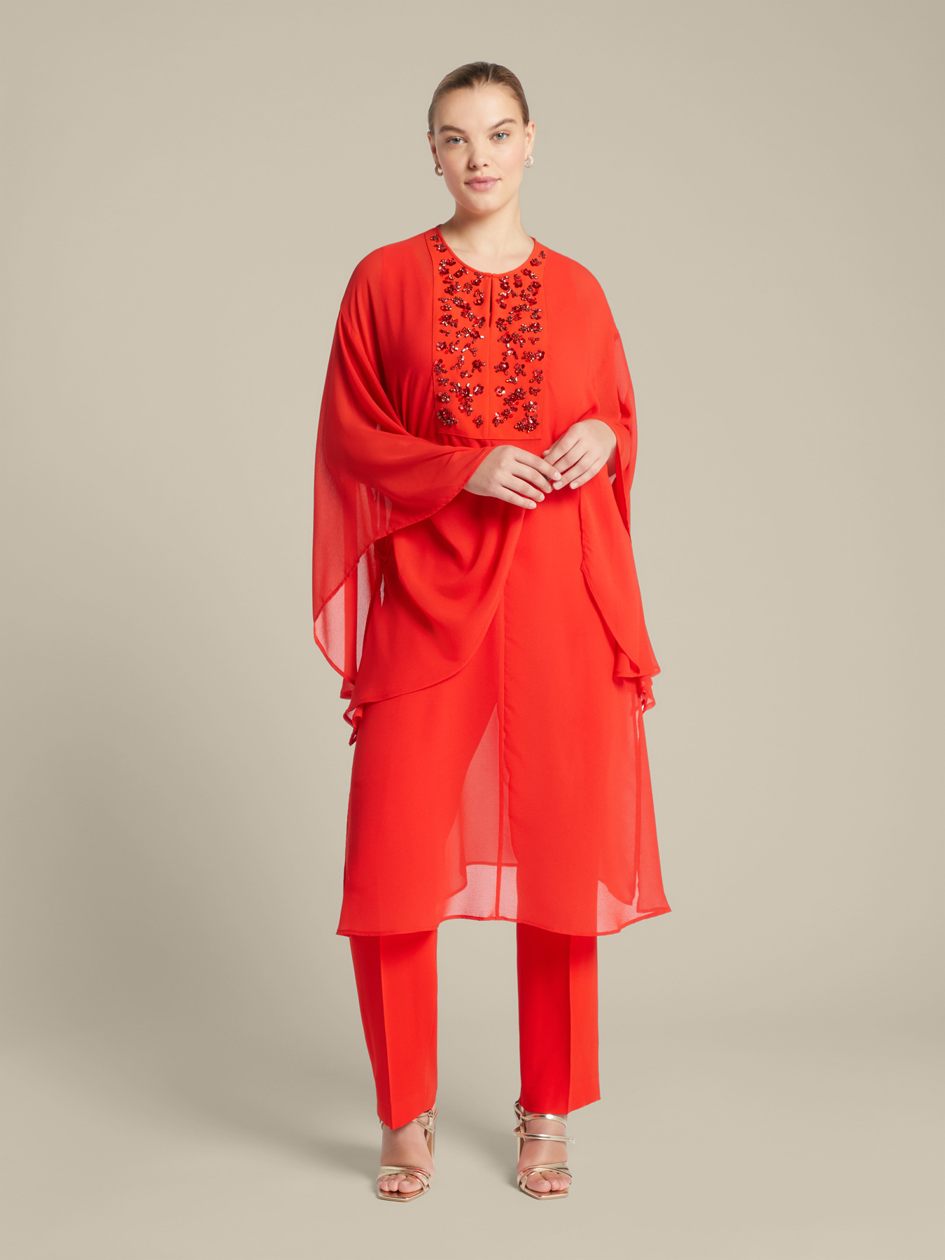 Long kaftan brod&eacute; image number 0