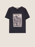 T-shirt with printed application and embroidery image number 3