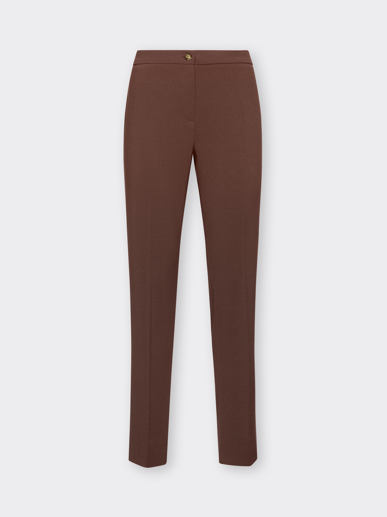 Slim-fit trousers in cotton-blend cr&ecirc;pe image number 4