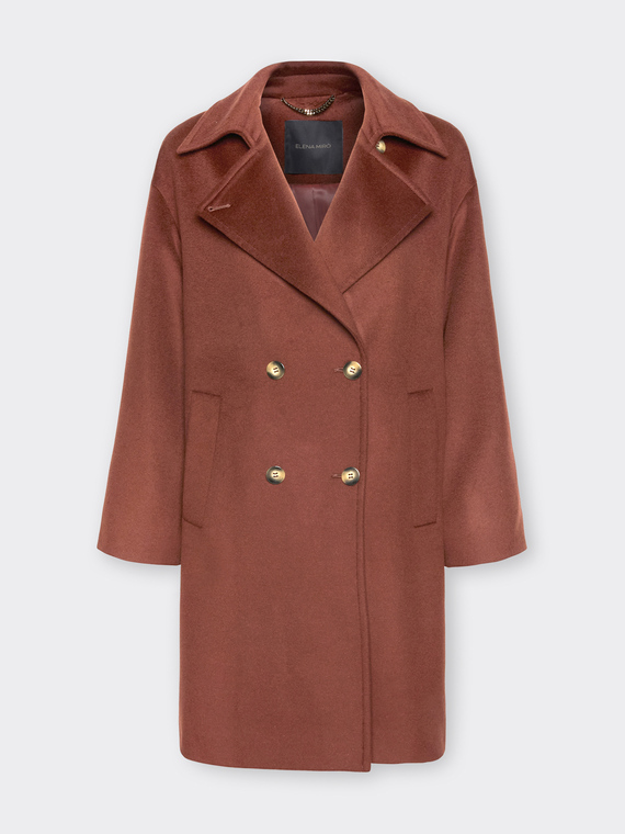 Double-breasted pure wool coat