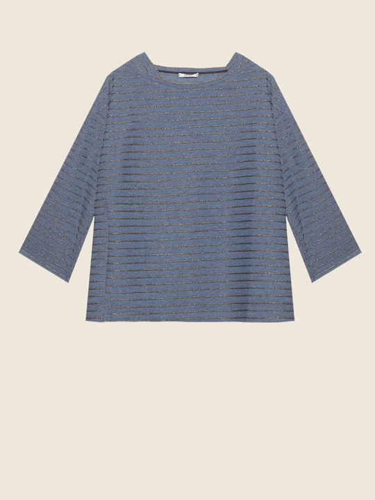 Elenamiro: T-shirt em jersey bordado Azul_1
