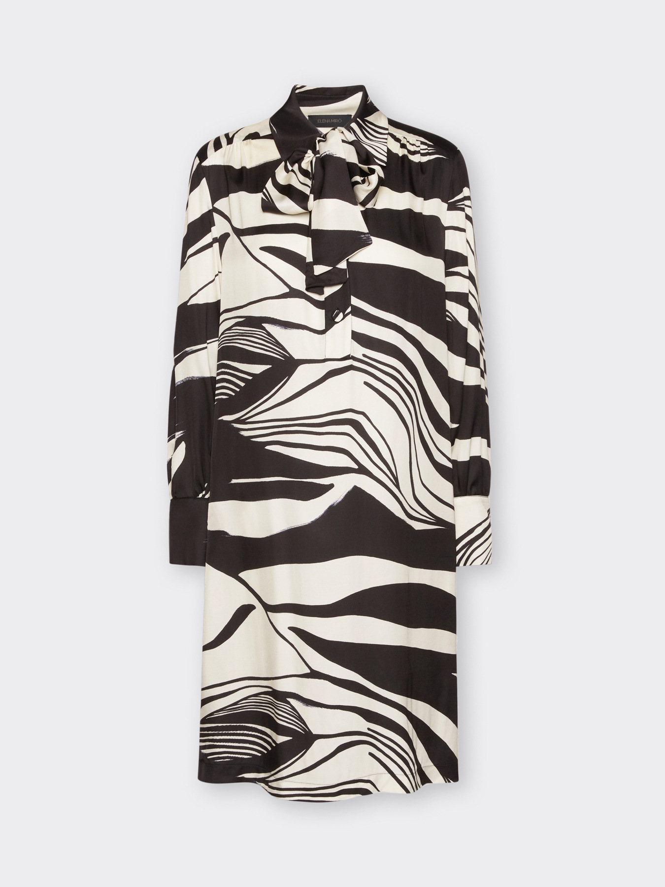 Printed dress in viscose twill image number 4