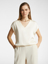 Blusa in raso con scollo a V image number 0
