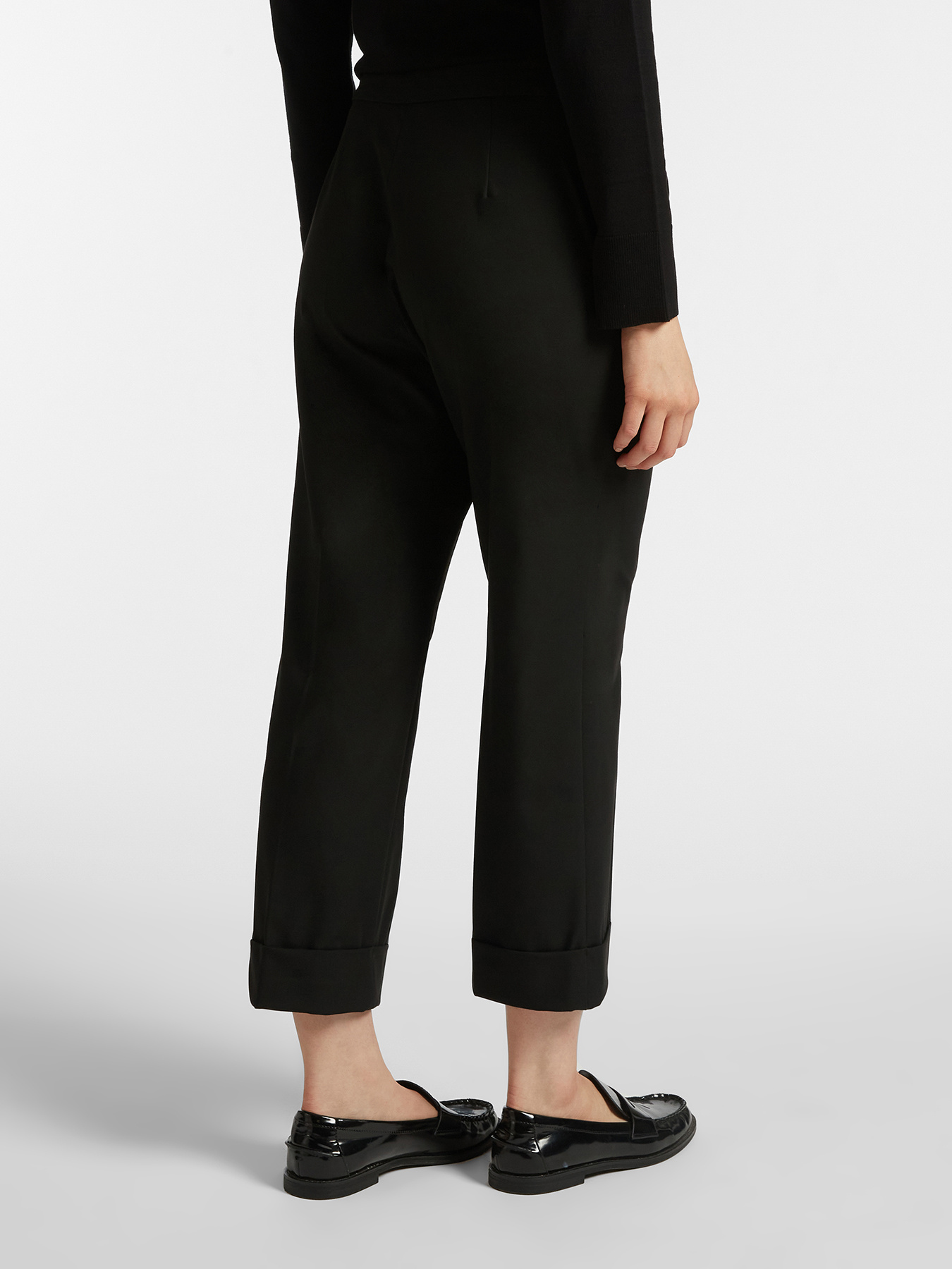 Cropped twill trousers image number 1