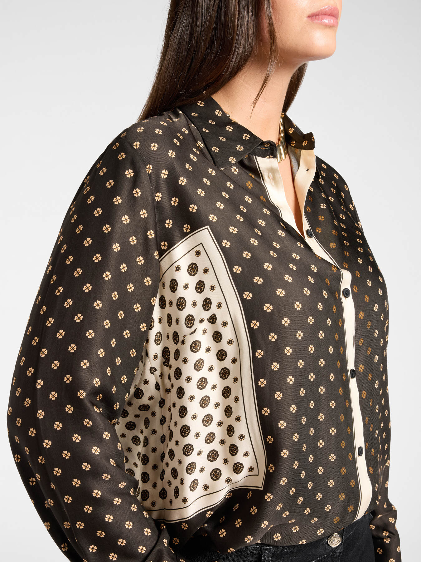 Bedrucktes Hemd aus Viskose-Twill image number 3