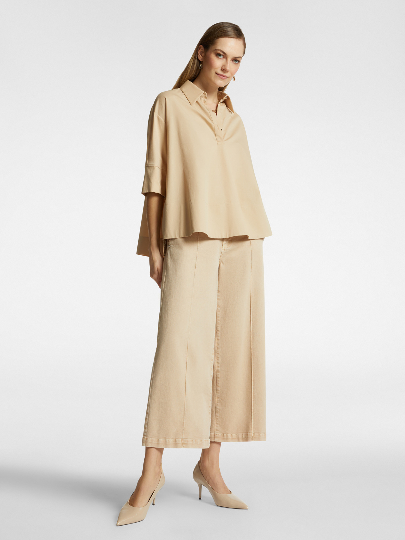 Blusa over in due tessuti image number 2