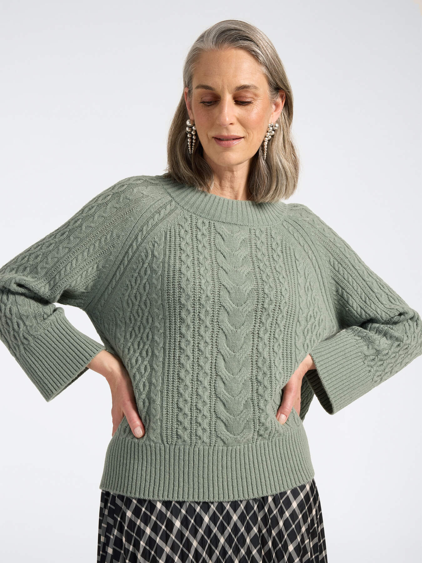 Pull tress&eacute; en pure laine image number 0